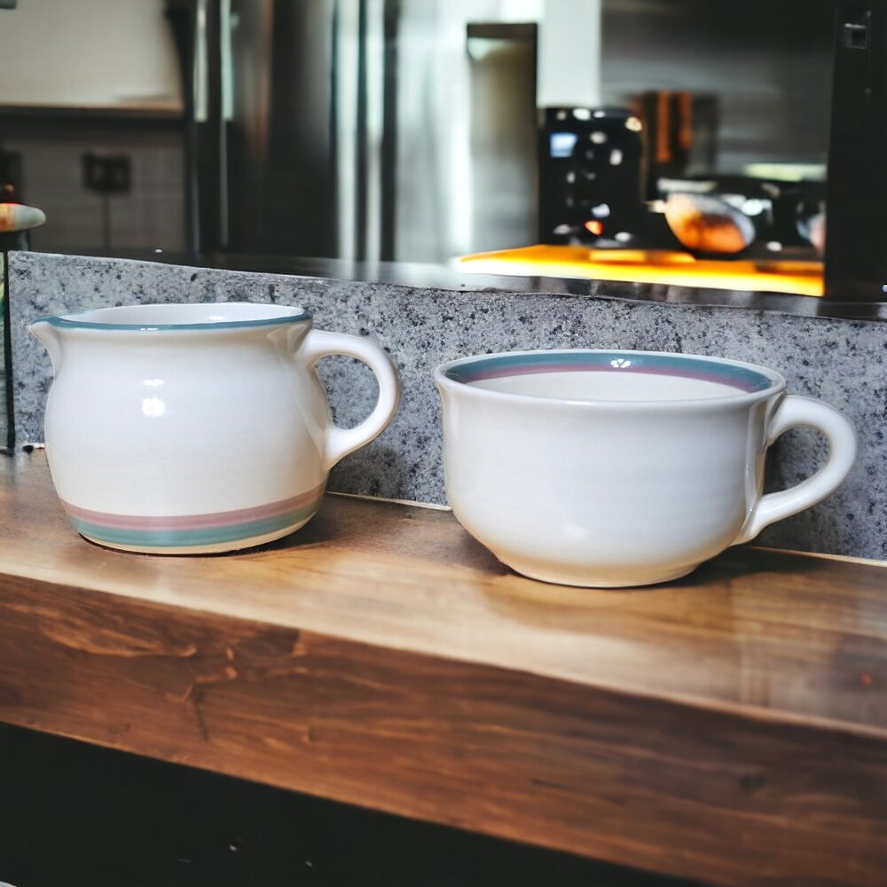PFALTZGRAFF Vintage JUNIPER Gravy Boat and Soup Mug Stonewear
